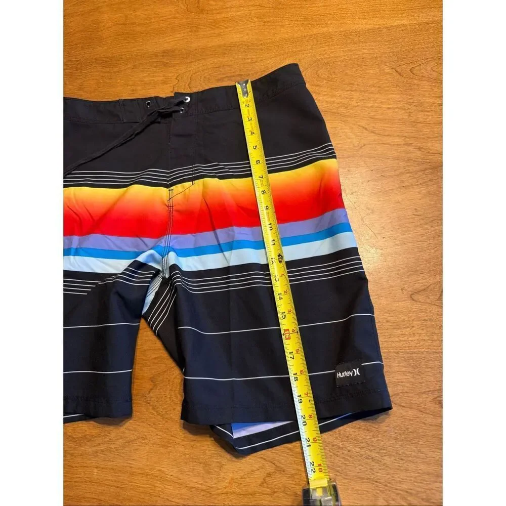 Hurley Men's Gradient Stripe Pleasure Point Swim Board Shorts Multicolor Size 34